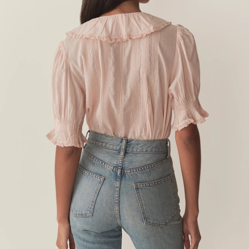 Doen Henri Pink Ruffle Blouse - Size Large - Picture 9 of 9